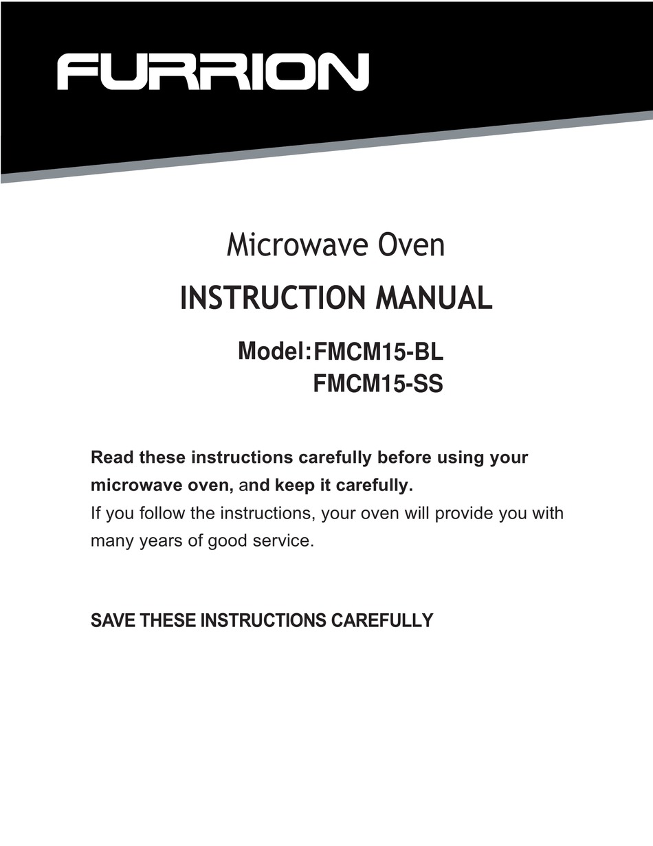 Furrion Fmcm15 Bl Instruction Manual Pdf Download Manualslib