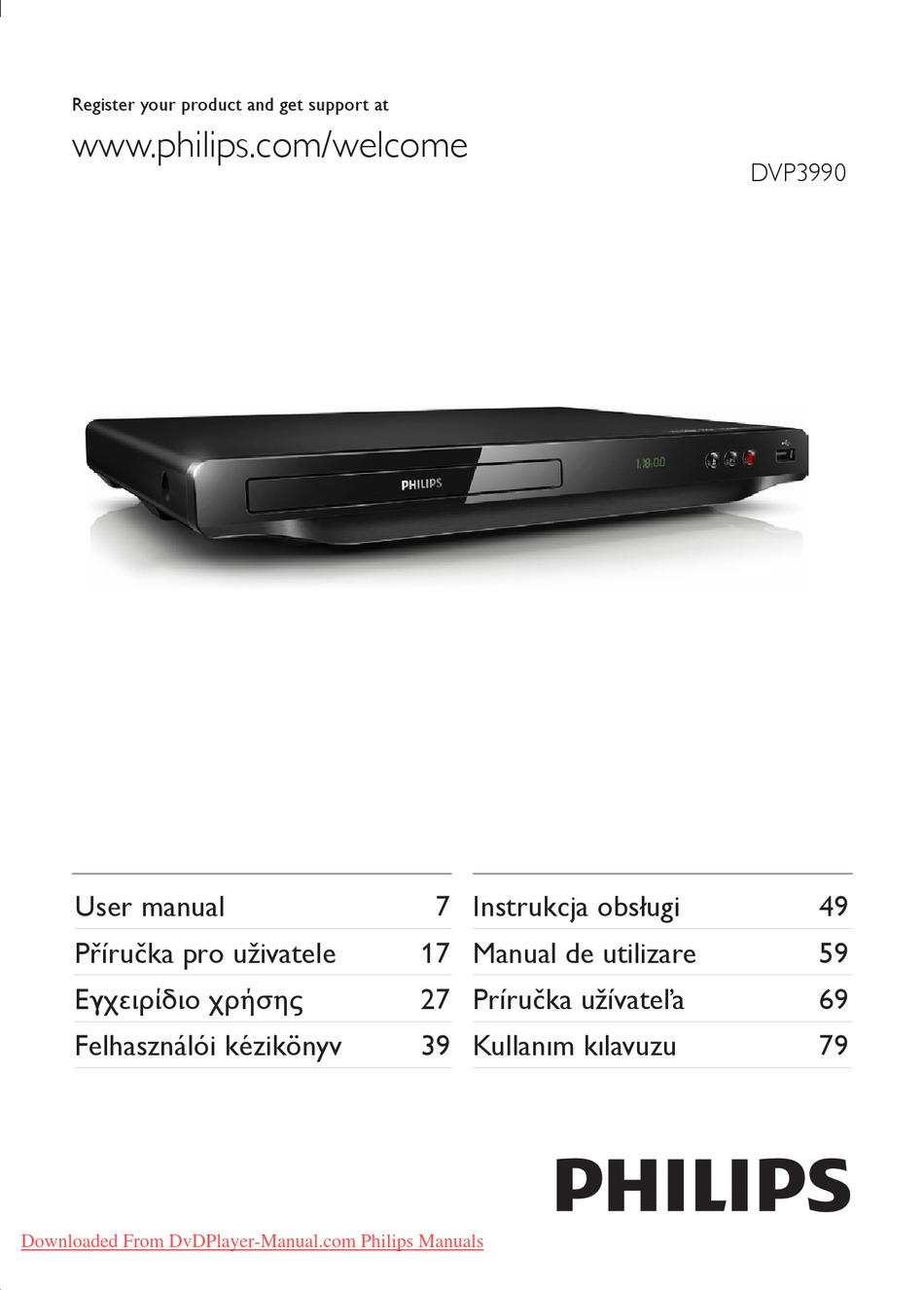 PHILIPS DVP3990 USER MANUAL Pdf Download | ManualsLib