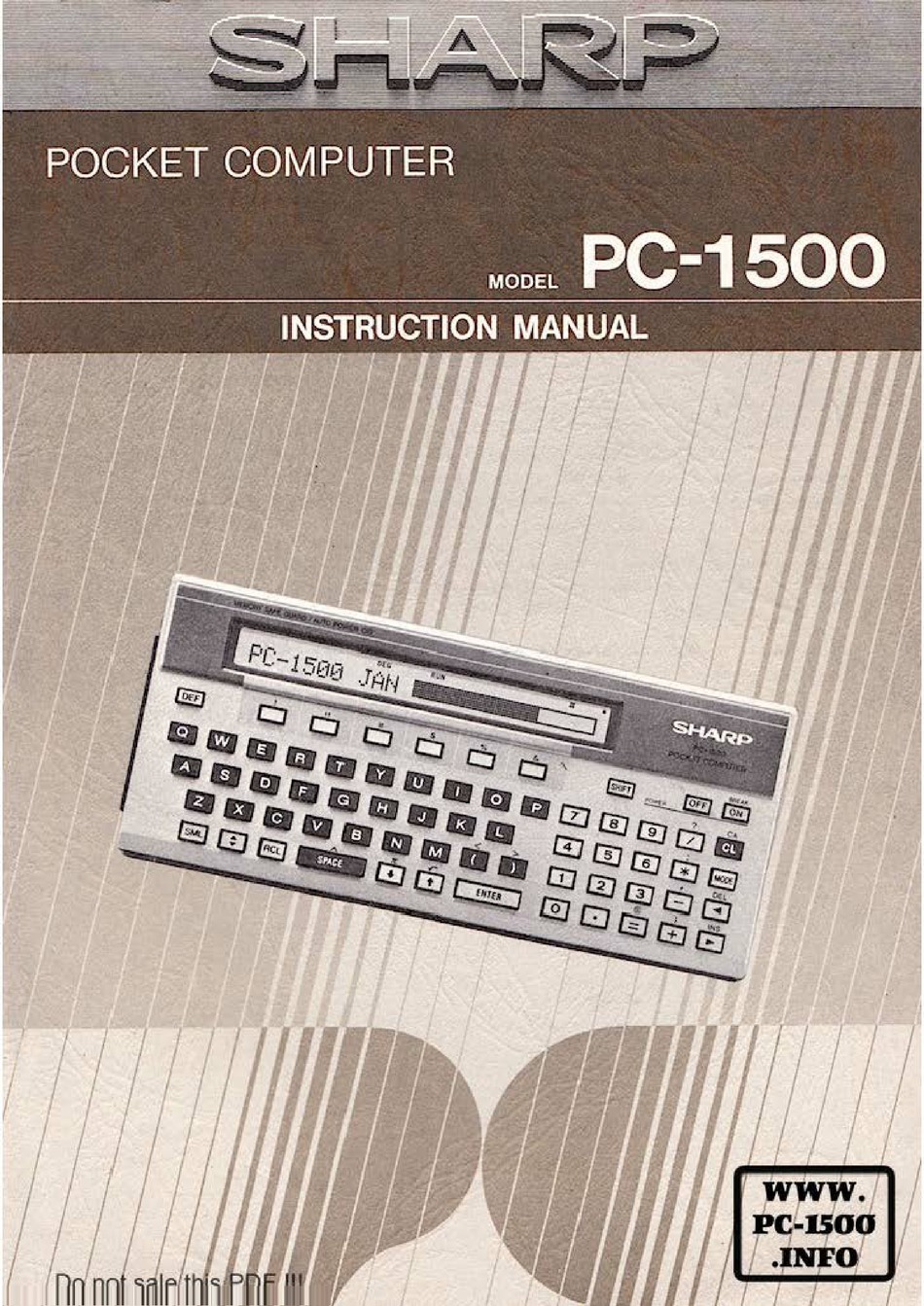 Sharp Pc 1500 Instruction Manual Pdf Download Manualslib