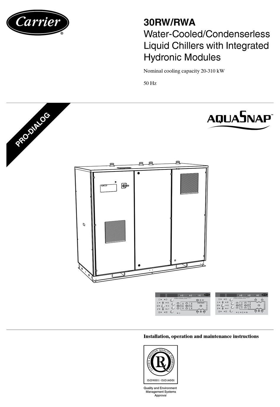 carrier-aquasnap-30rw-installation-operation-and-maintenance