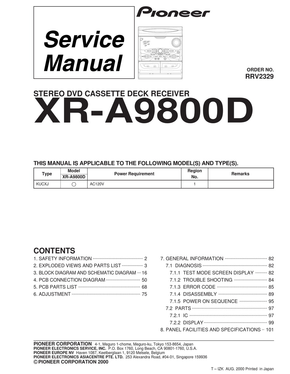 Схема pioneer gm x904