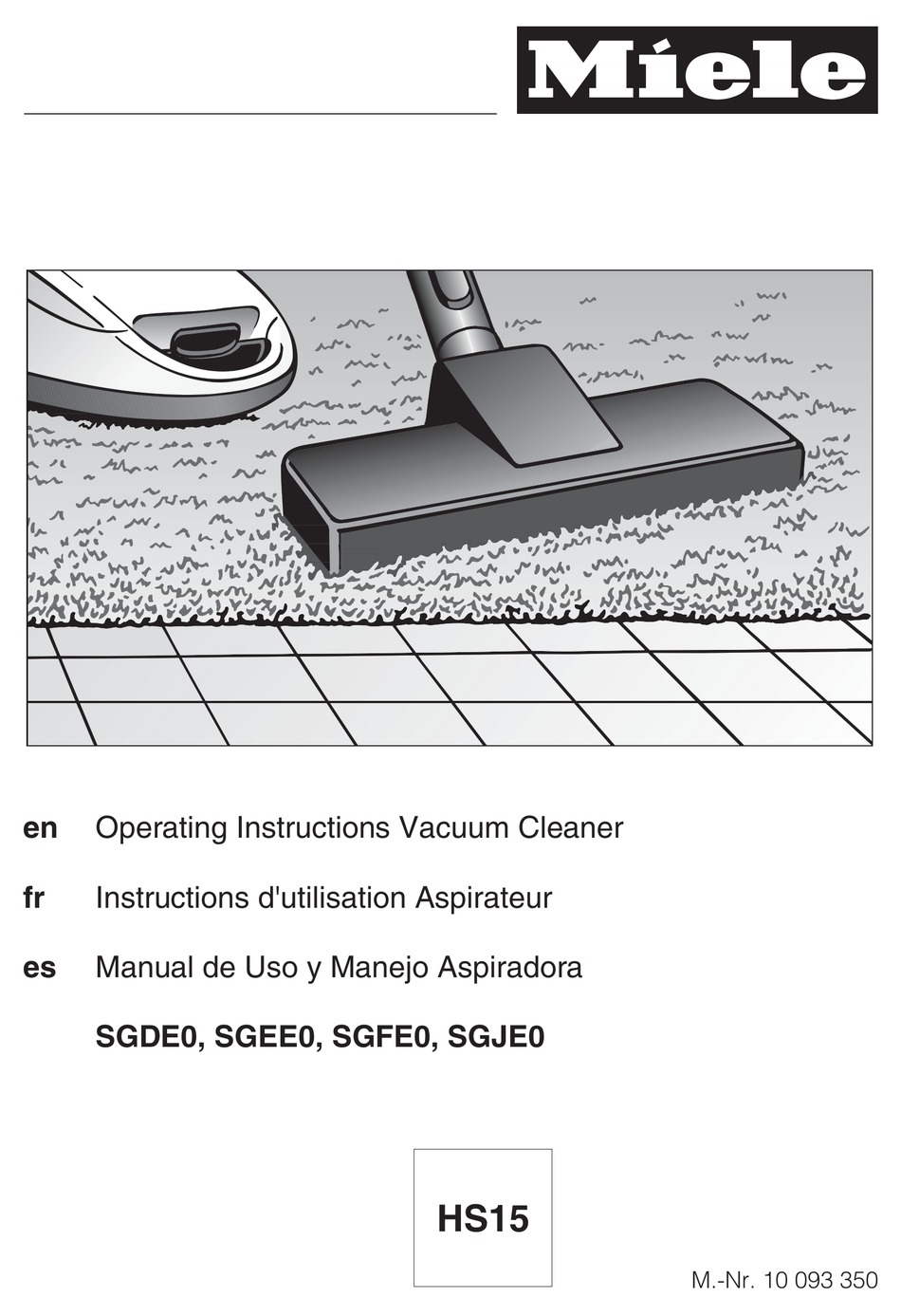 Miele SGDE0 Operating Instructions 