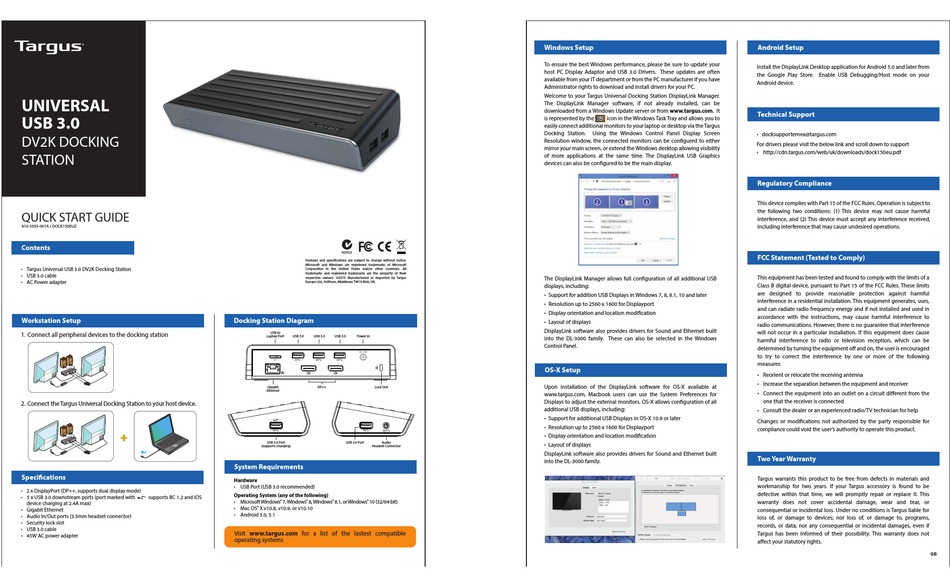 targus docking station setup