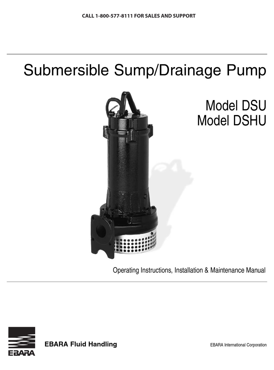 EBARA DSU OPERATING INSTRUCTIONS, INSTALLATION & MAINTENANCE MANUAL Pdf