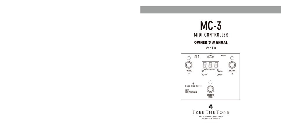 FREE THE TONE MC-3 OWNER'S MANUAL Pdf Download | ManualsLib