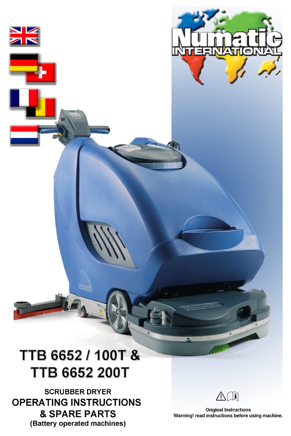 NUMATIC TTB 6652 100T OPERATING INSTRUCTIONS & SPARE PARTS Pdf Download ...