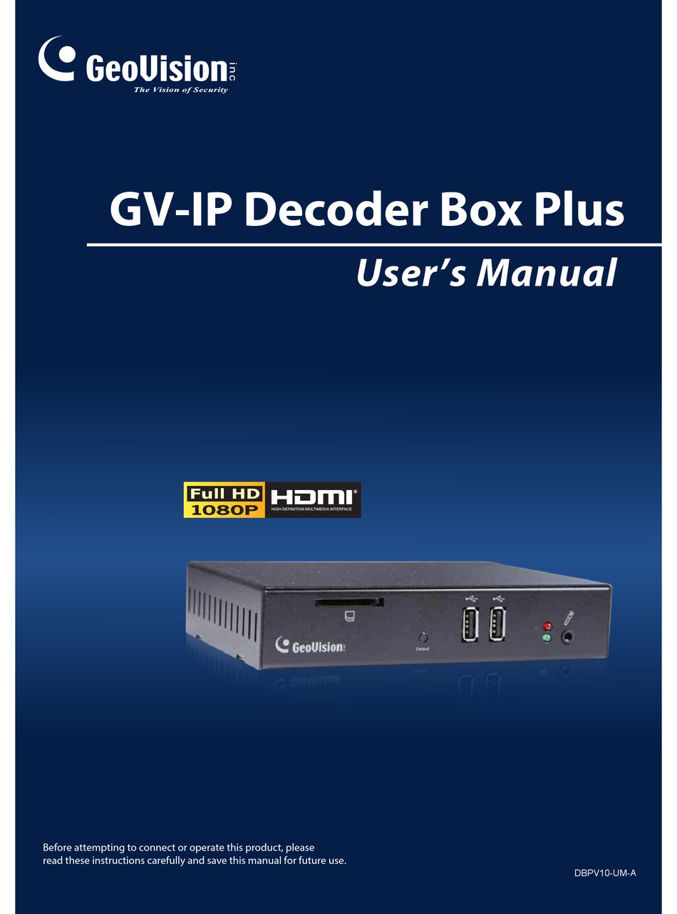 GEOVISION GVIP USER MANUAL Pdf Download ManualsLib