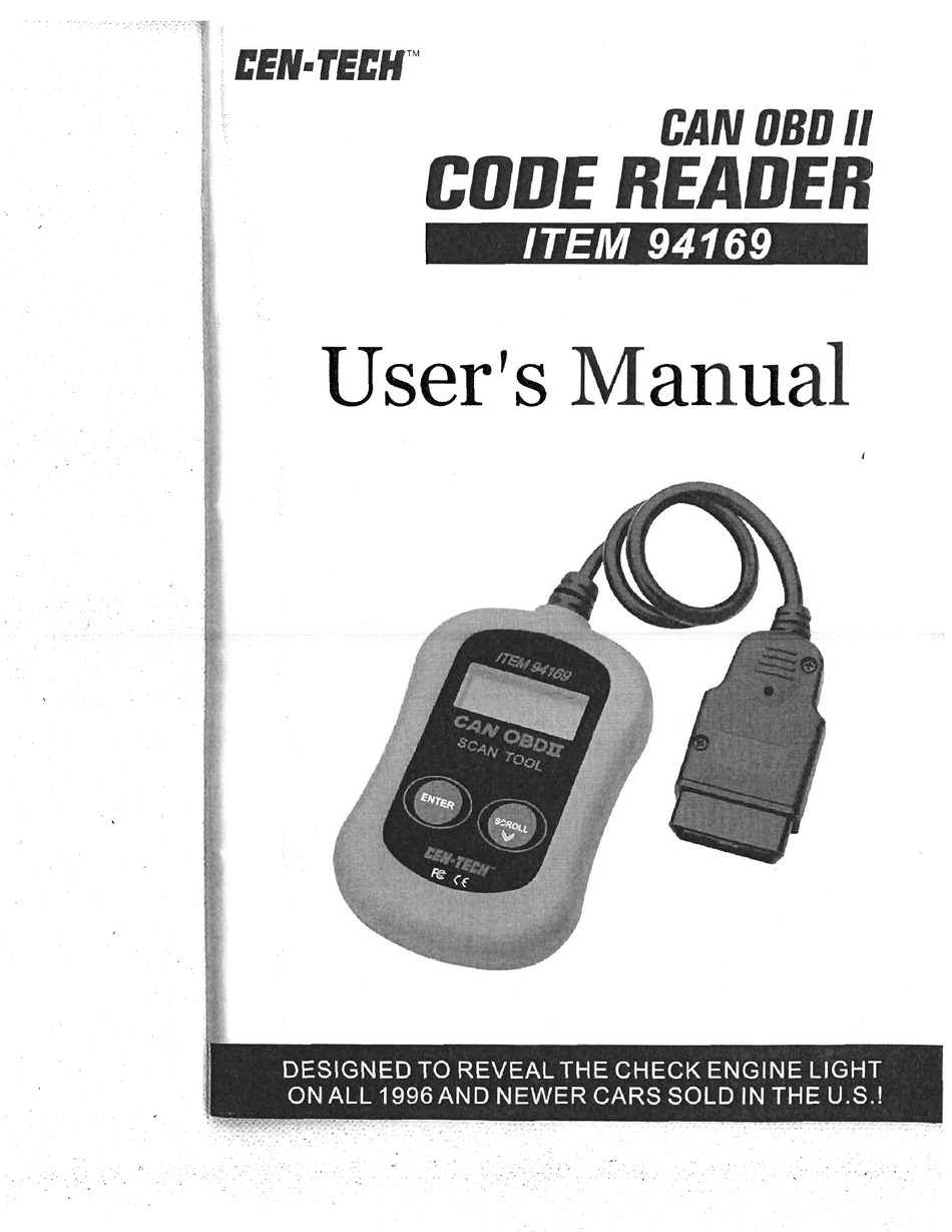 Centech Can Obd Ii User Manual Pdf Download Manualslib