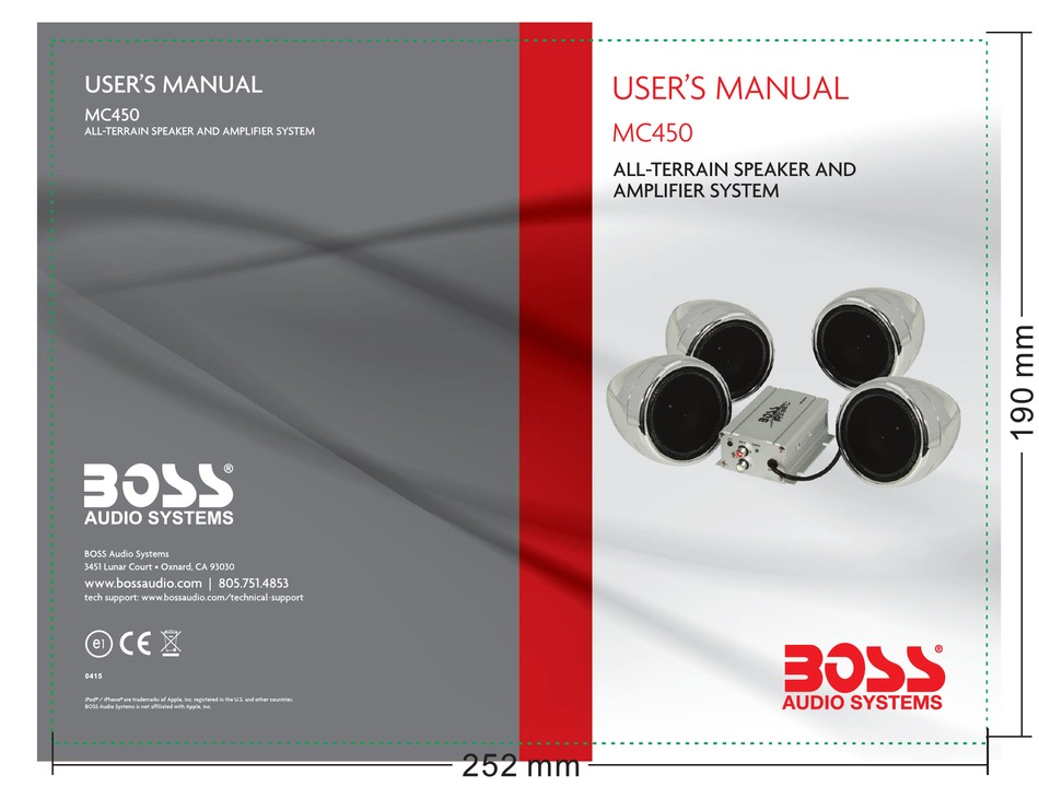 BOSS AUDIO SYSTEMS MC450 USER MANUAL Pdf Download ManualsLib