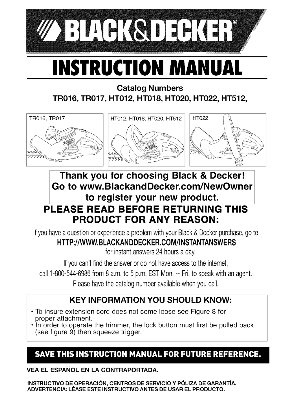 BLACK & DECKER ST4500 INSTRUCTION MANUAL Pdf Download