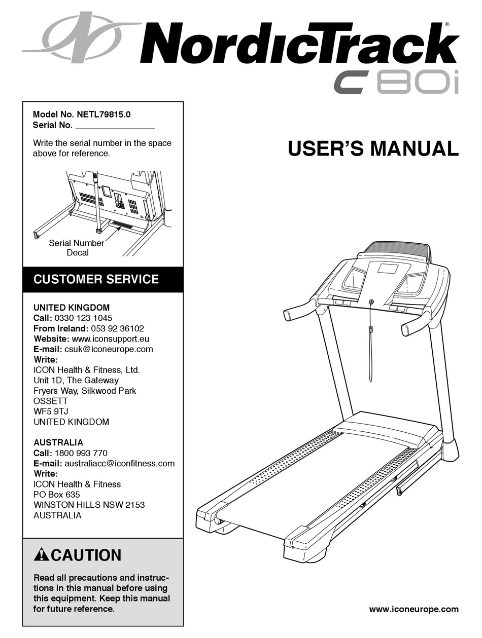 Nordictrack c3000 online manual