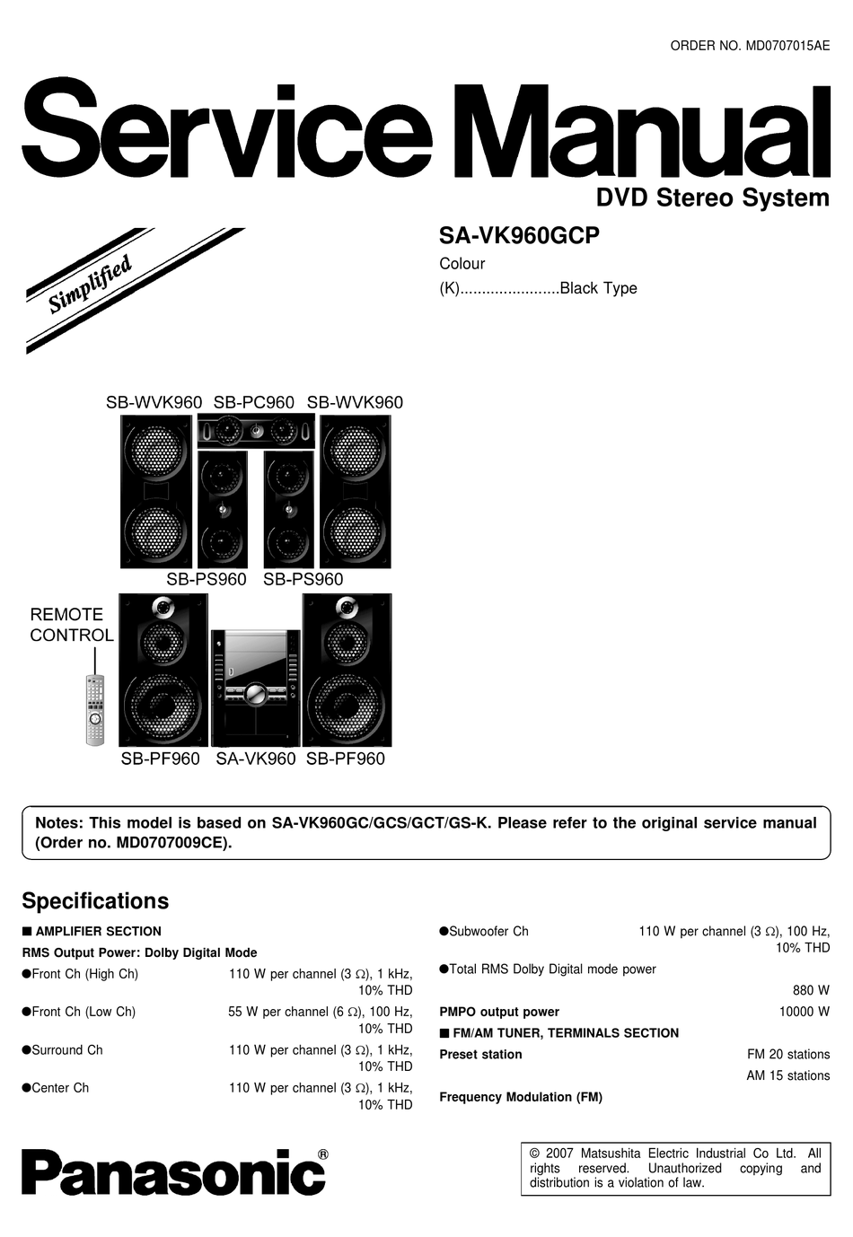 Panasonic sa vk31 схема