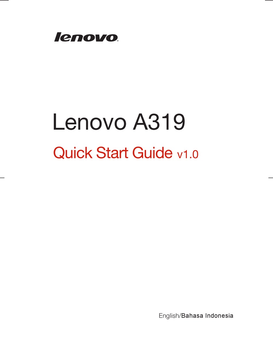 Lenovo A319 Quick Start Manual Pdf Download Manualslib