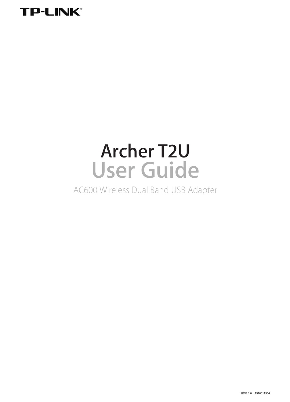 TP-LINK ARCHER T2U USER MANUAL Pdf Download