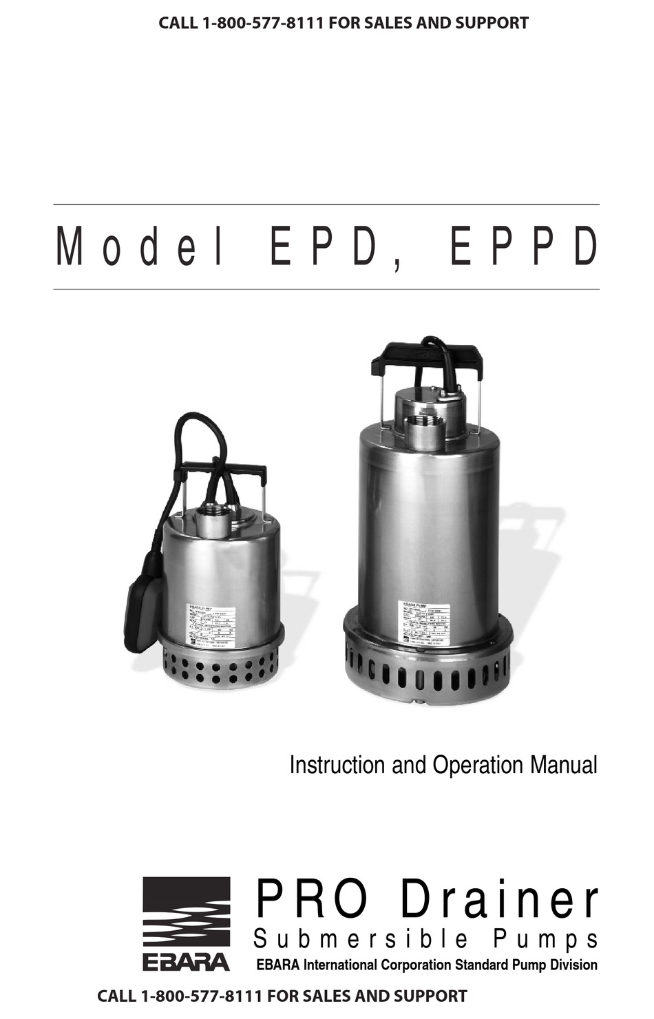 EBARA EPD INSTRUCTION AND OPERATION MANUAL Pdf Download ManualsLib