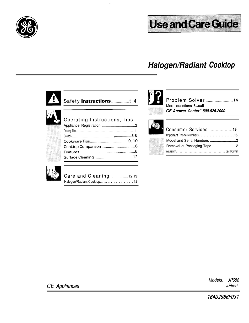 ge radiant cooktop jp350