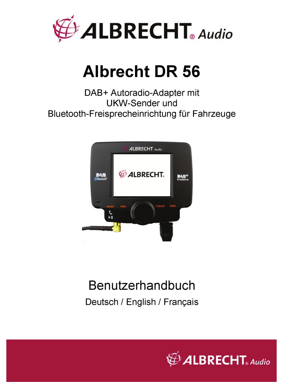 Autoradio-Adapter via FM mit Bluetooth und Freisprechanlage DAB Albrecht DR 56