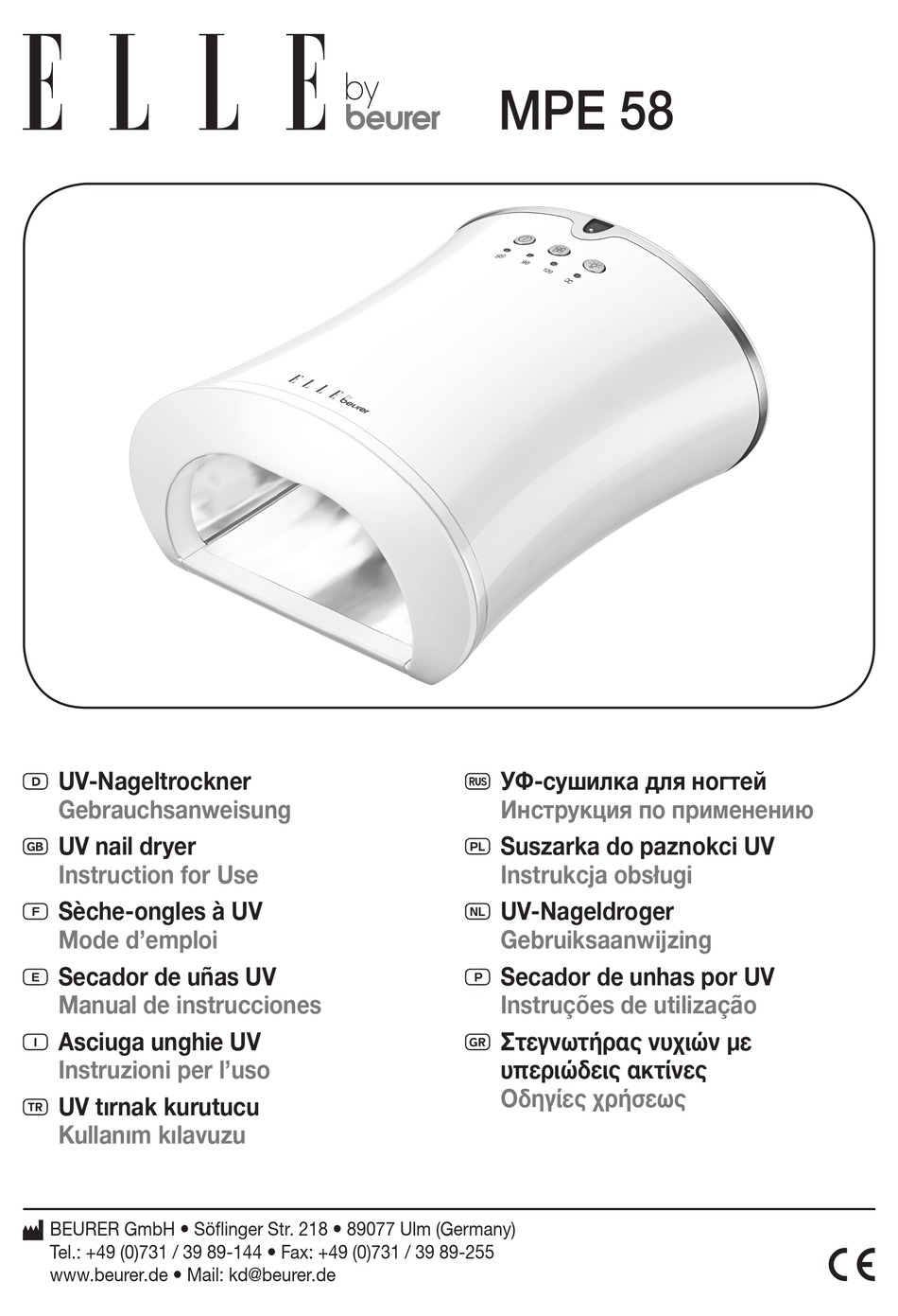 elle by beurer uv nail dryer