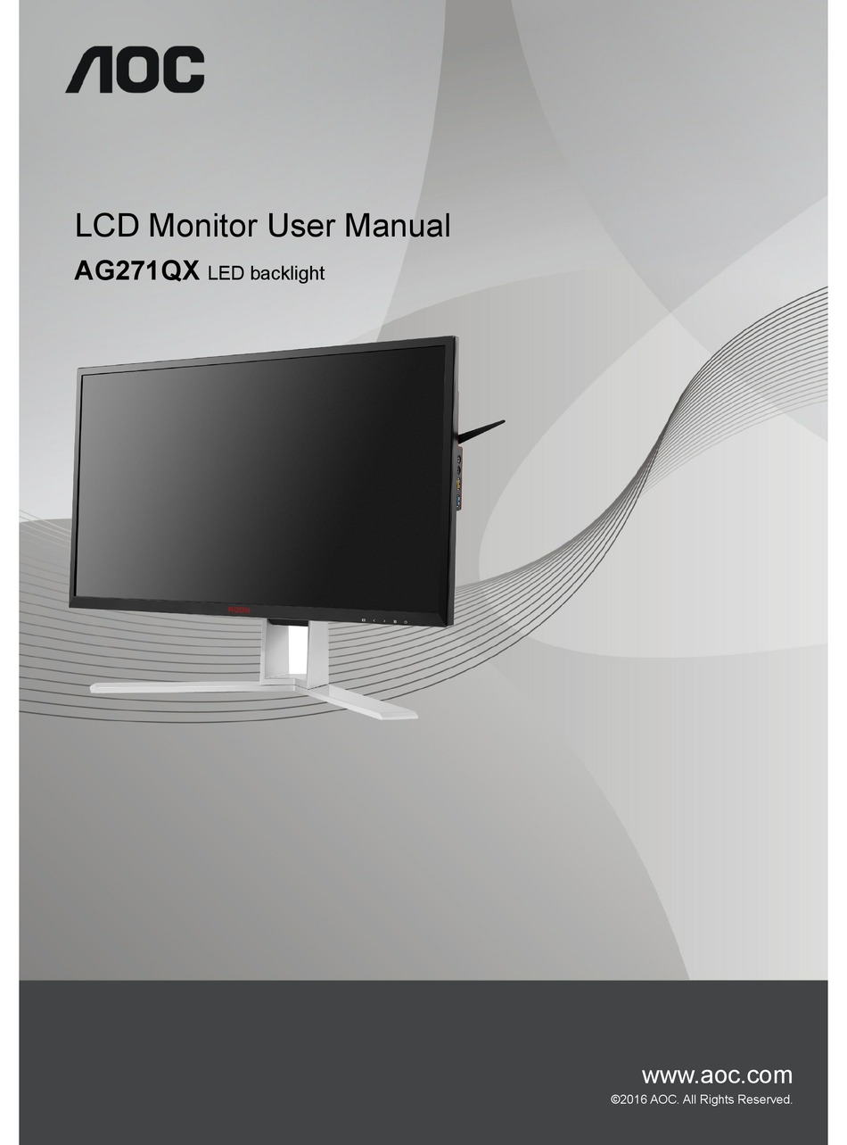 AOC AG271QX USER MANUAL Pdf Download | ManualsLib