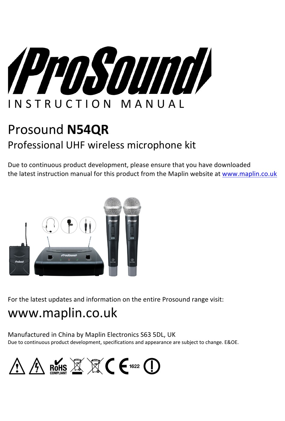 PROSOUND N54QR INSTRUCTION MANUAL Pdf Download ManualsLib