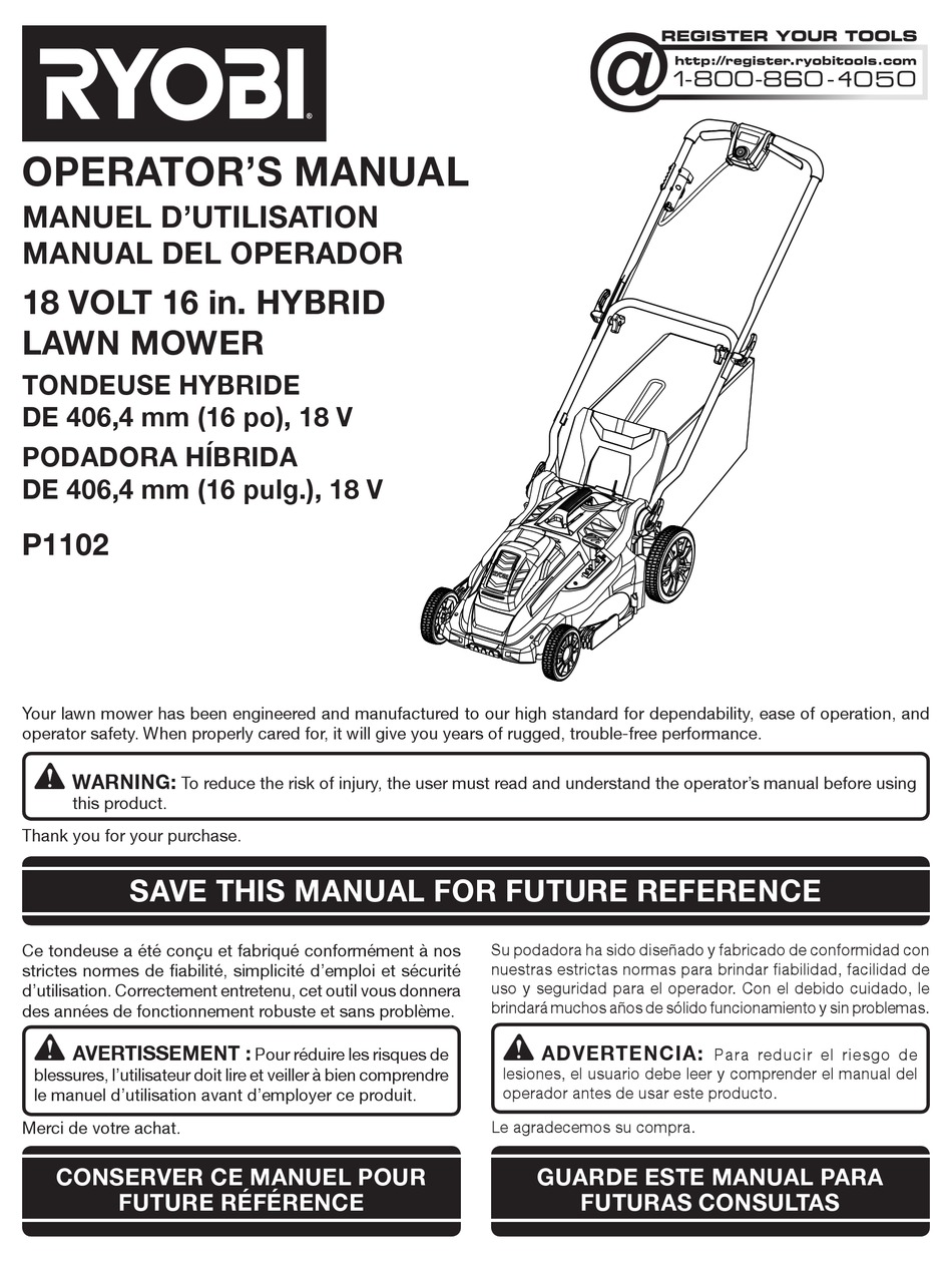 RYOBI P1102 OPERATOR'S MANUAL Pdf Download ManualsLib