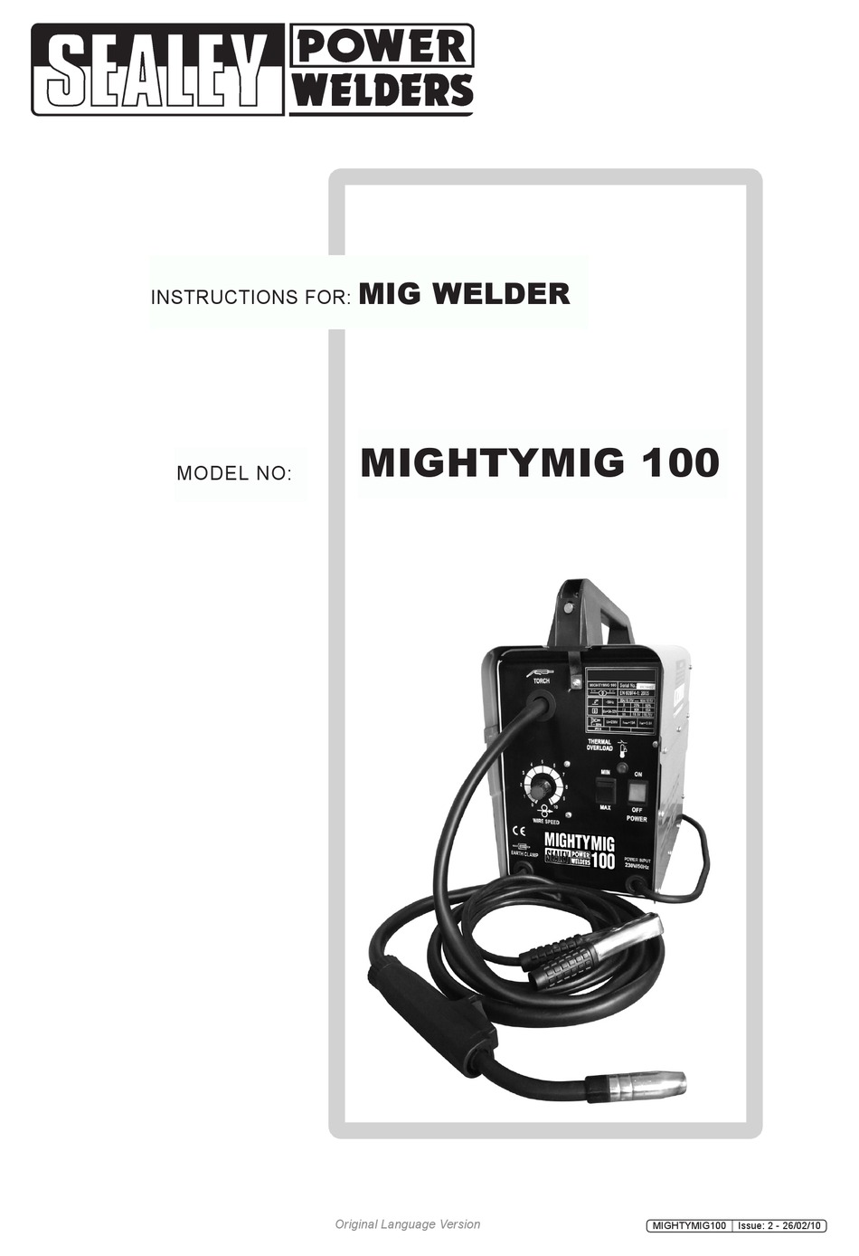 SEALEY MIGHTYMIG 100 INSTRUCTIONS MANUAL Pdf Download ManualsLib