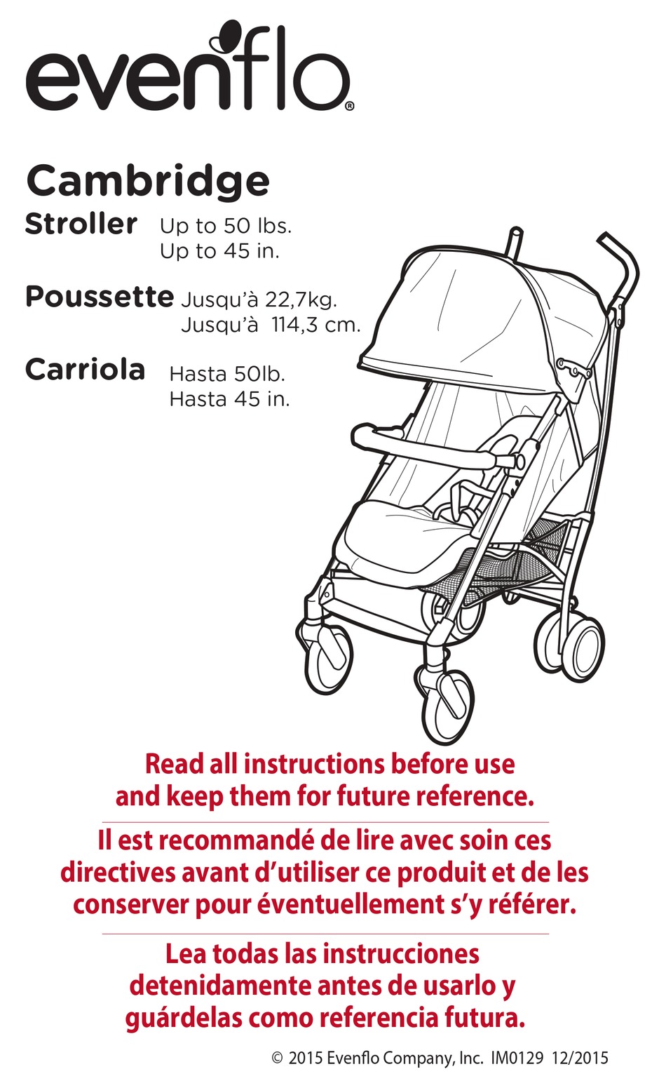 EVENFLO CAMBRIDGE INSTRUCTIONS MANUAL Pdf Download ManualsLib