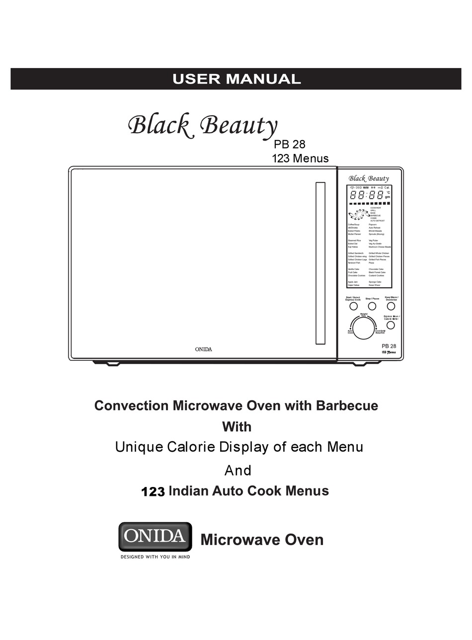 Onida Black Beauty Microwave Oven Manual