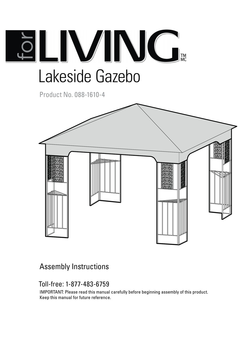 vmi 10x10 gazebo assembly instructions on For Living 088 1610 4 Assembly Instructions Manual Pdf Download Manualslib