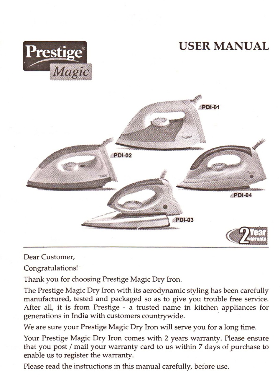 PRESTIGE PDI-02 USER MANUAL Pdf Download | ManualsLib