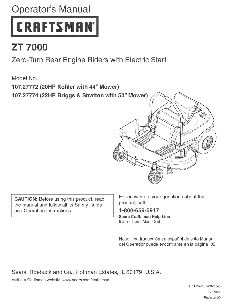 CRAFTSMAN ZT 7000 OPERATOR'S MANUAL Pdf Download | ManualsLib  Ztl7000 Wiring Diagram.pdf    ManualsLib