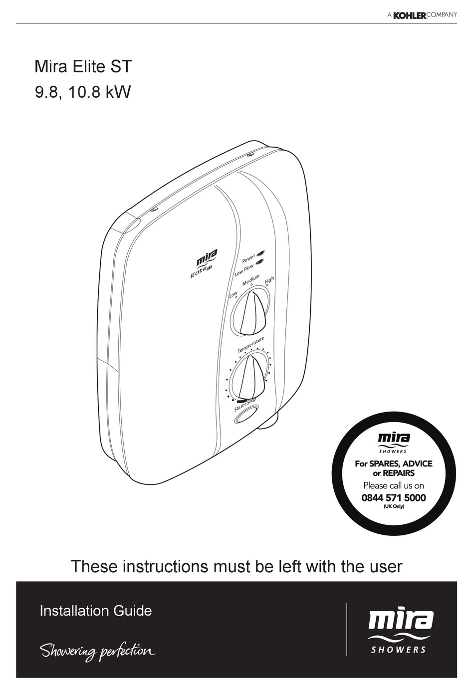 MIRA ELITE ST INSTALLATION MANUAL Pdf Download ManualsLib