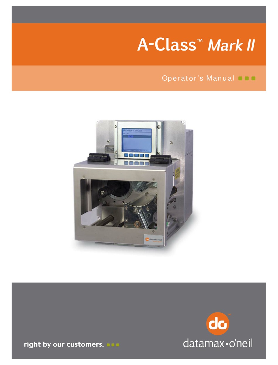 Datamax A Class Mark Ii Operator S Manual Pdf Download Manualslib