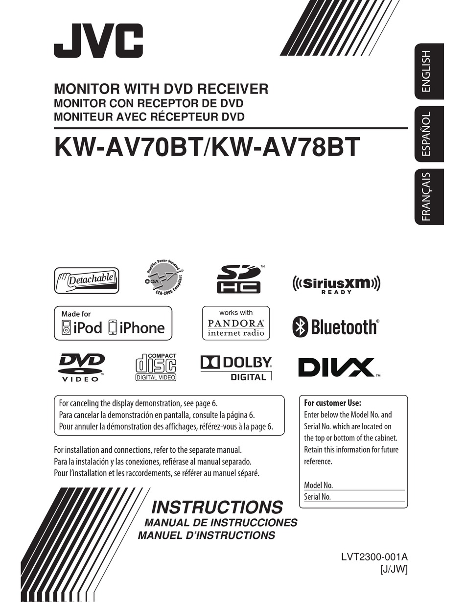 JVC KW-AV70BT INSTRUCTIONS MANUAL Pdf Download | ManualsLib