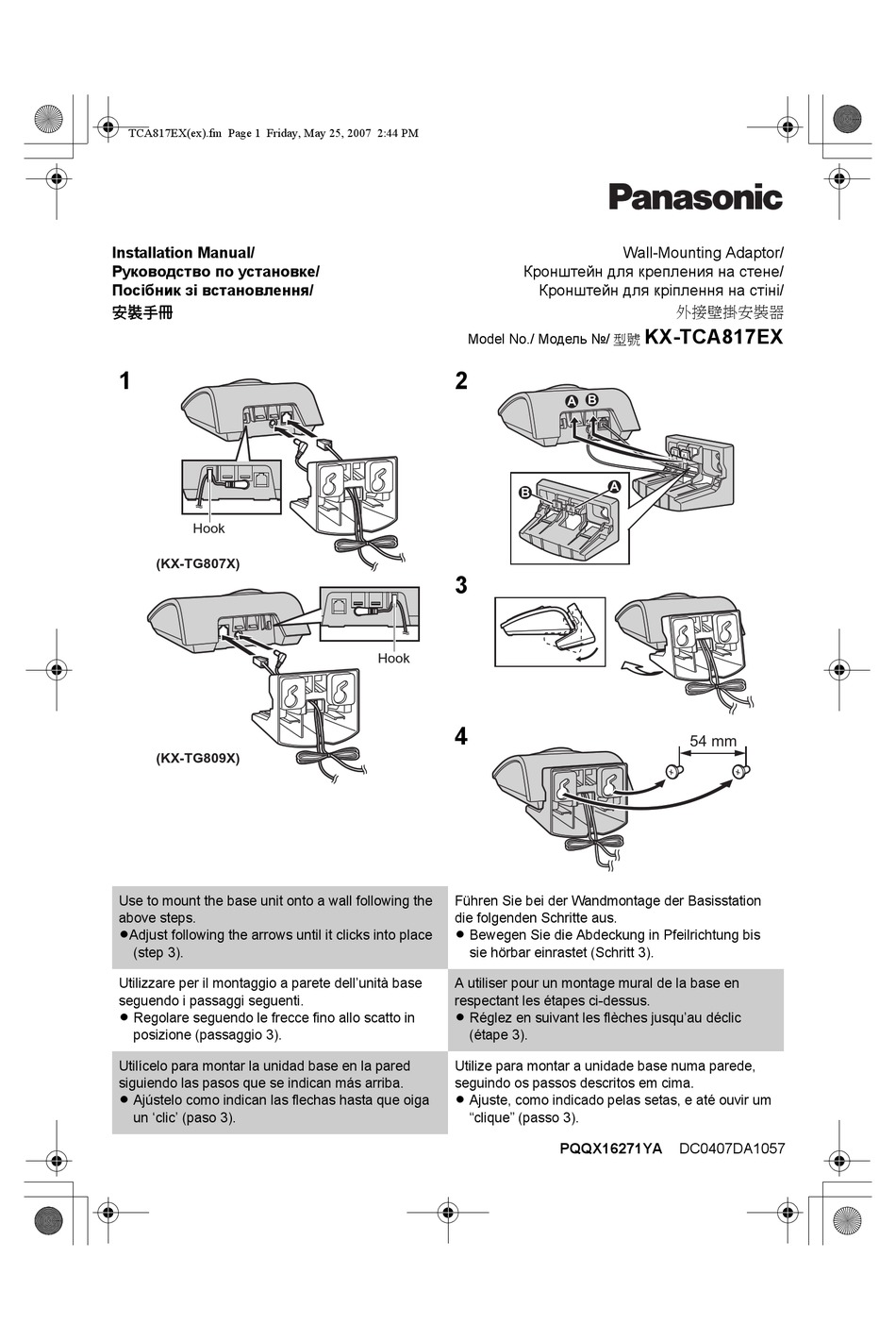 PANASONIC KXTCA817EX INSTALLATION MANUAL Pdf Download ManualsLib