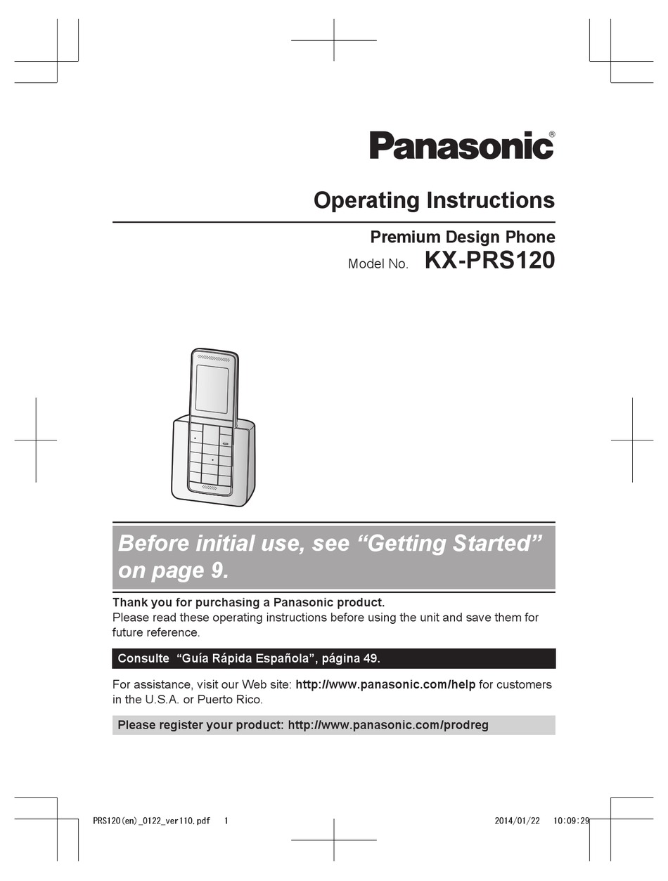 PANASONIC KX PRS120 OPERATING INSTRUCTIONS MANUAL Pdf Download ManualsLib
