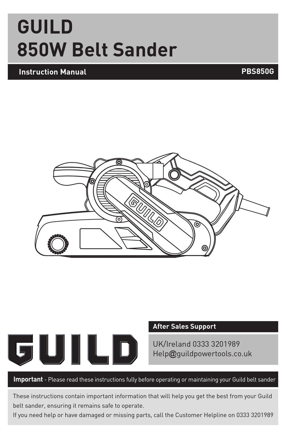 guild belt sander