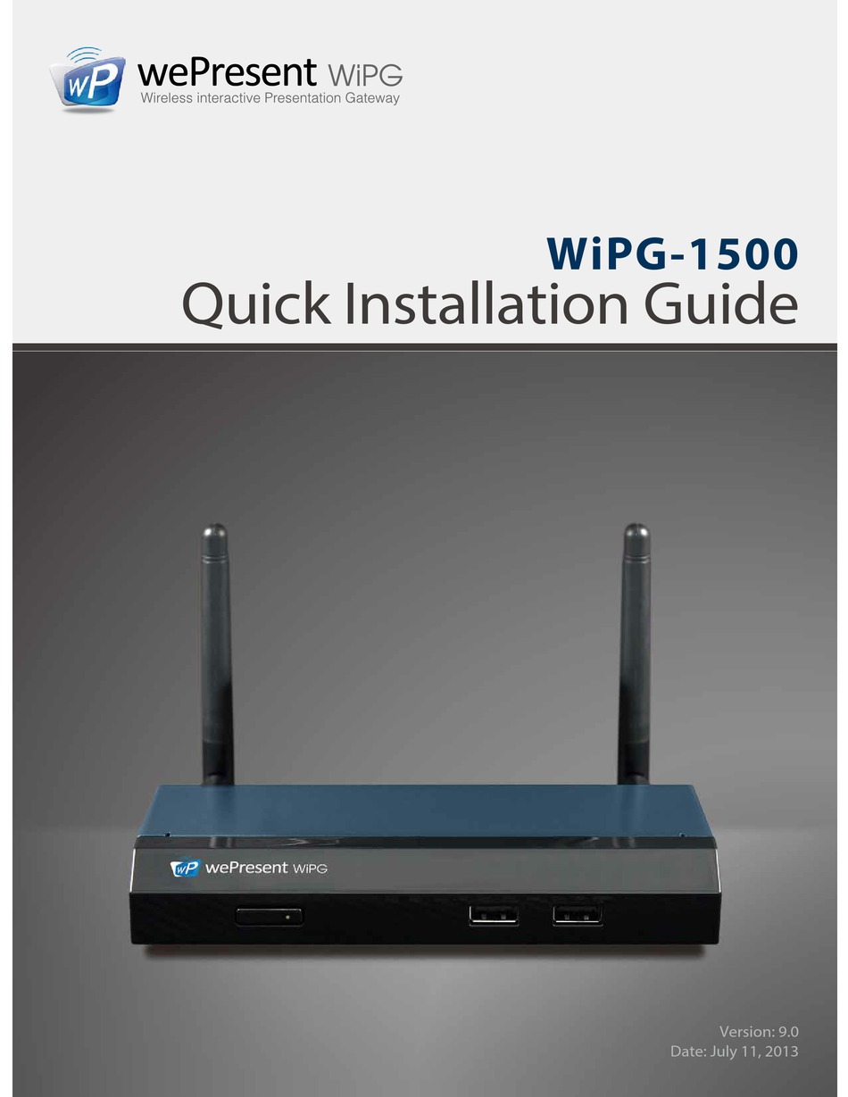 WEPRESENT WIPG1500 QUICK INSTALLATION MANUAL Pdf Download ManualsLib