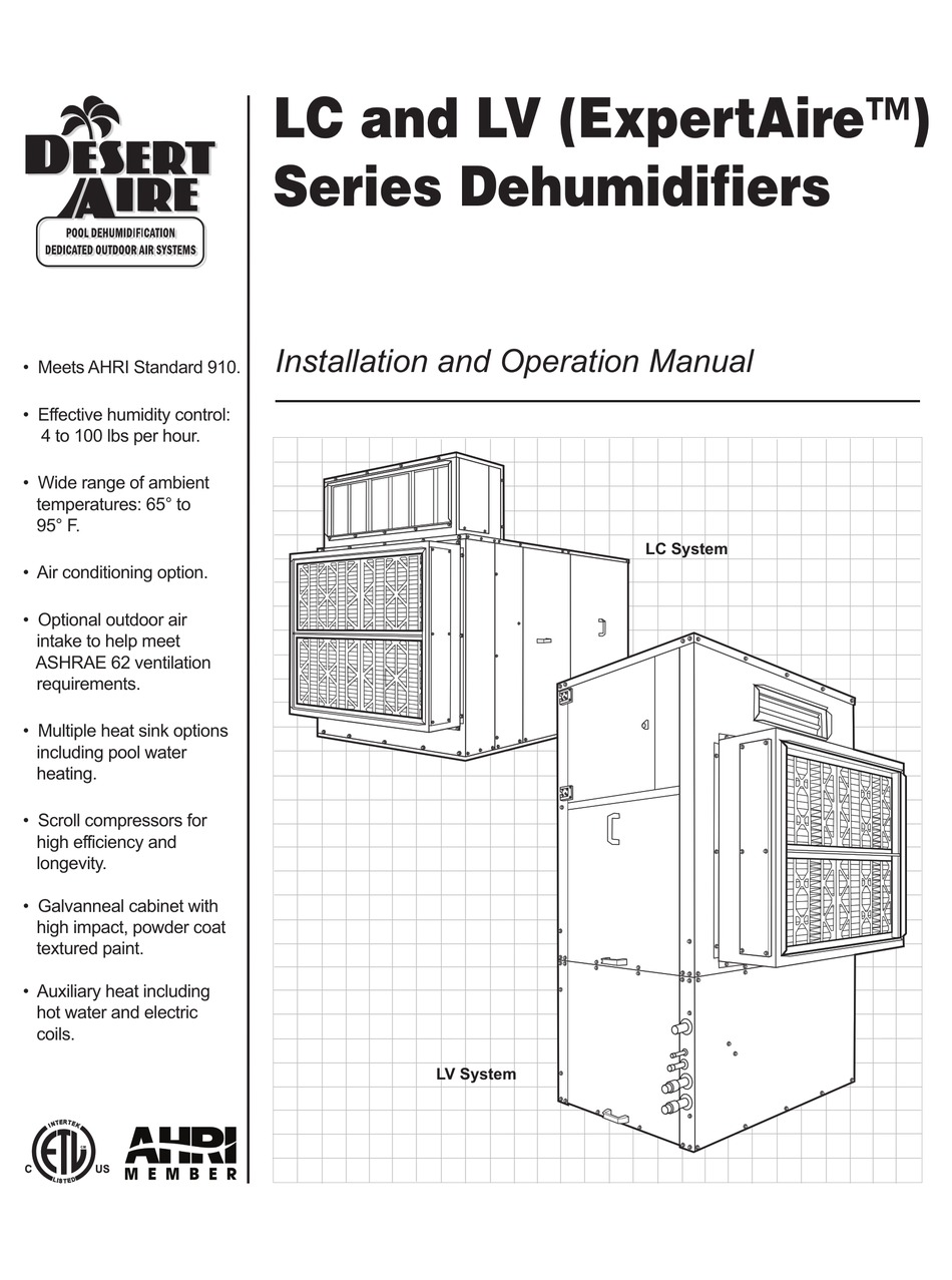 DESERT AIRE EXPERTAIRE LC SERIES INSTALLATION AND OPERATION MANUAL Pdf