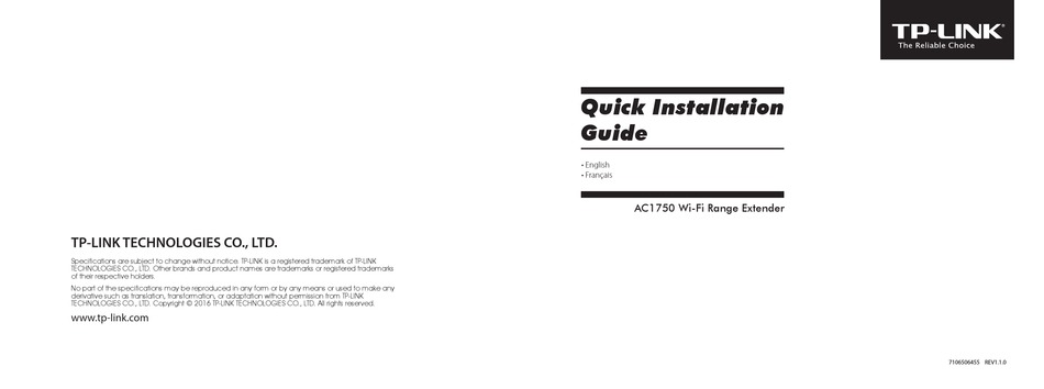 User manual TP-Link RE700X (English - 56 pages)