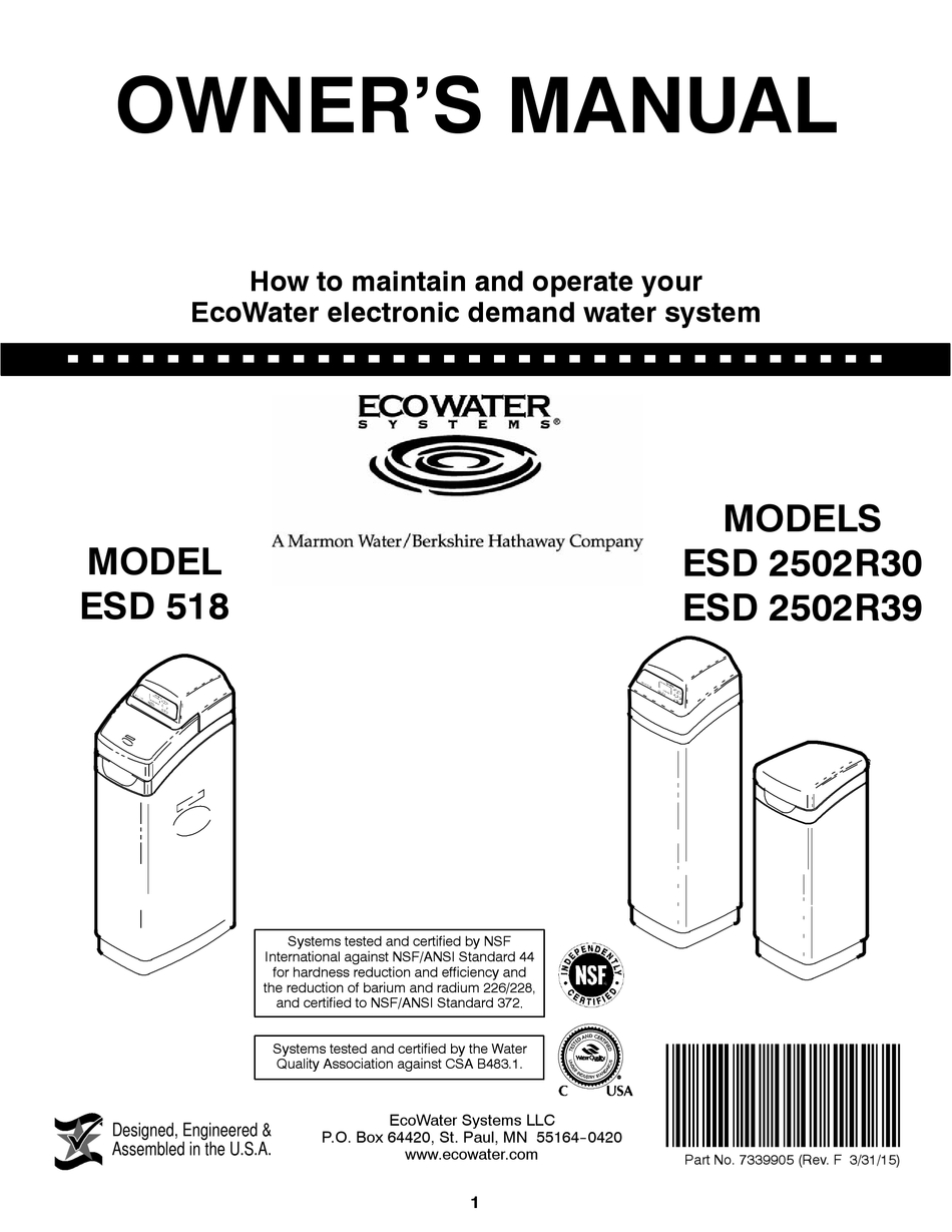 ecowater systems water softener model 3000 r30