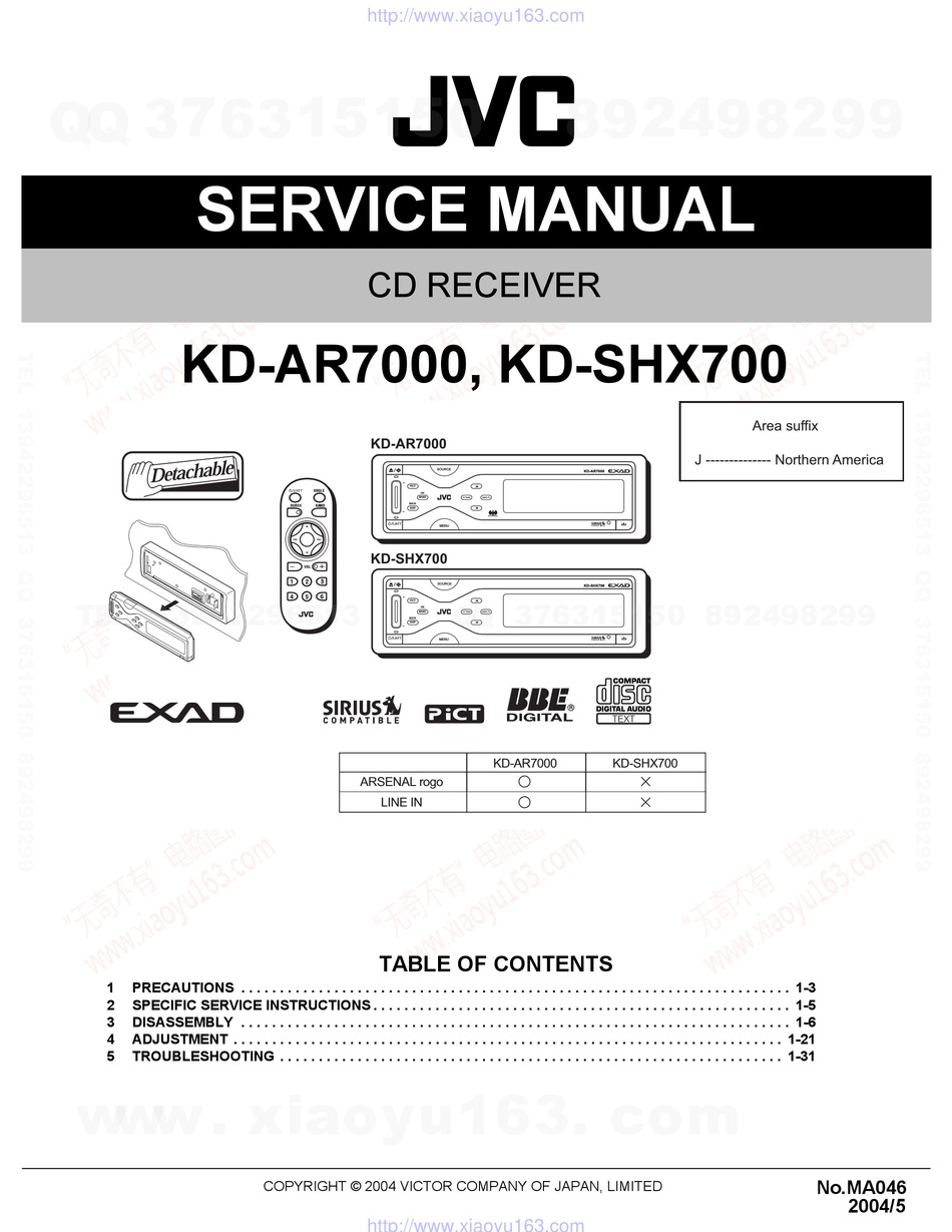 Jvc Kd Ar7000 Service Manual Pdf Download Manualslib
