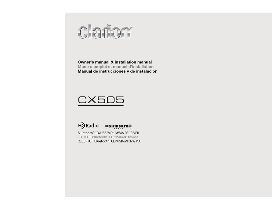 CLARION CX505 OWNER'S MANUAL & INSTALLATION MANUAL Pdf Download