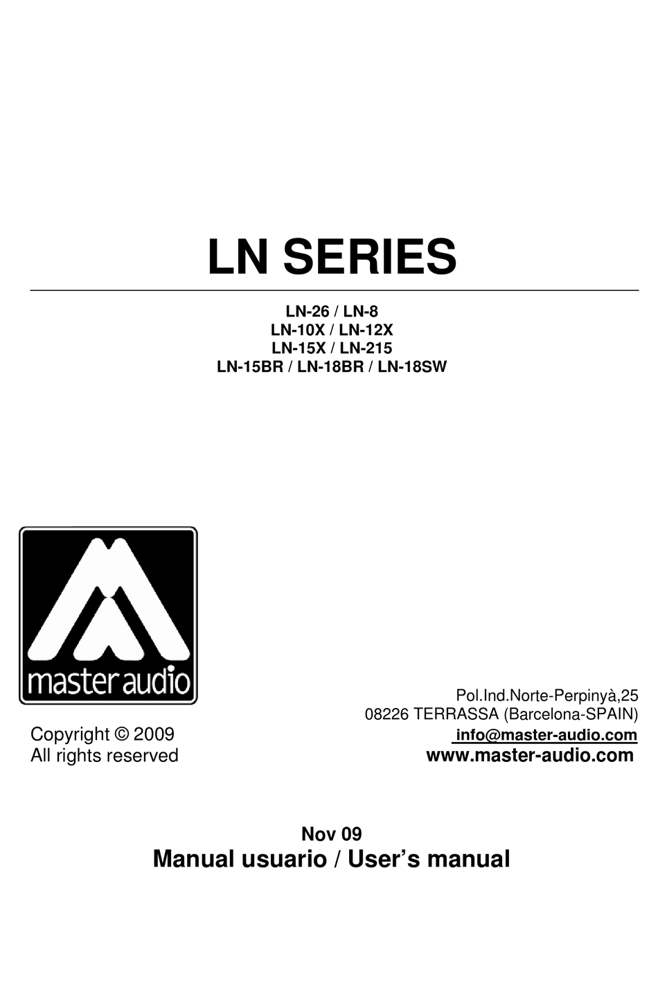 master-audio-ln-26-series-user-manual-pdf-download-manualslib