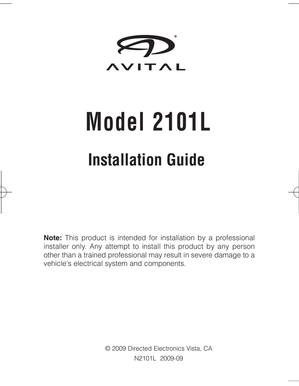 Avital 2101l Installation Manual Pdf