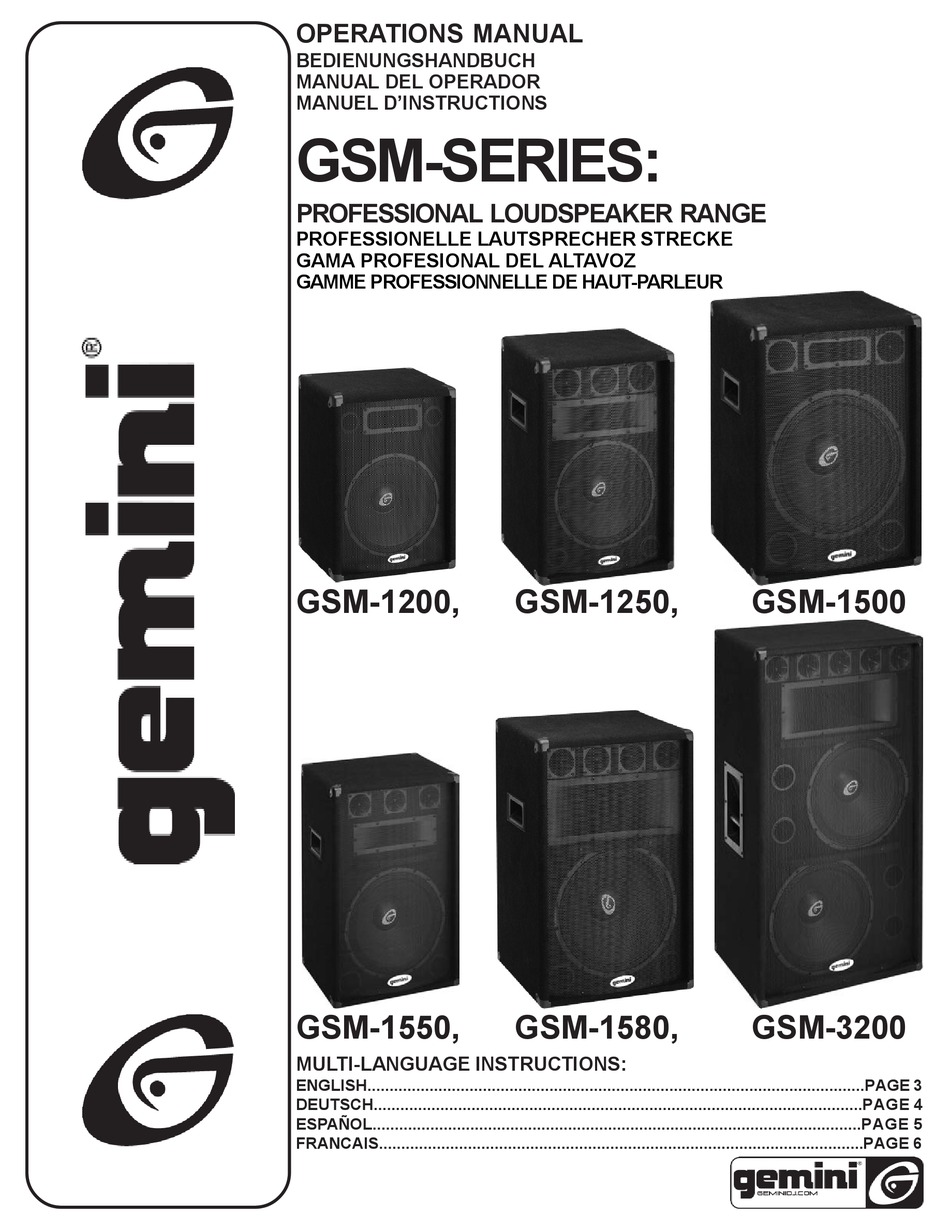 GEMINI GSM-1200 OPERATION MANUAL Pdf Download | ManualsLib