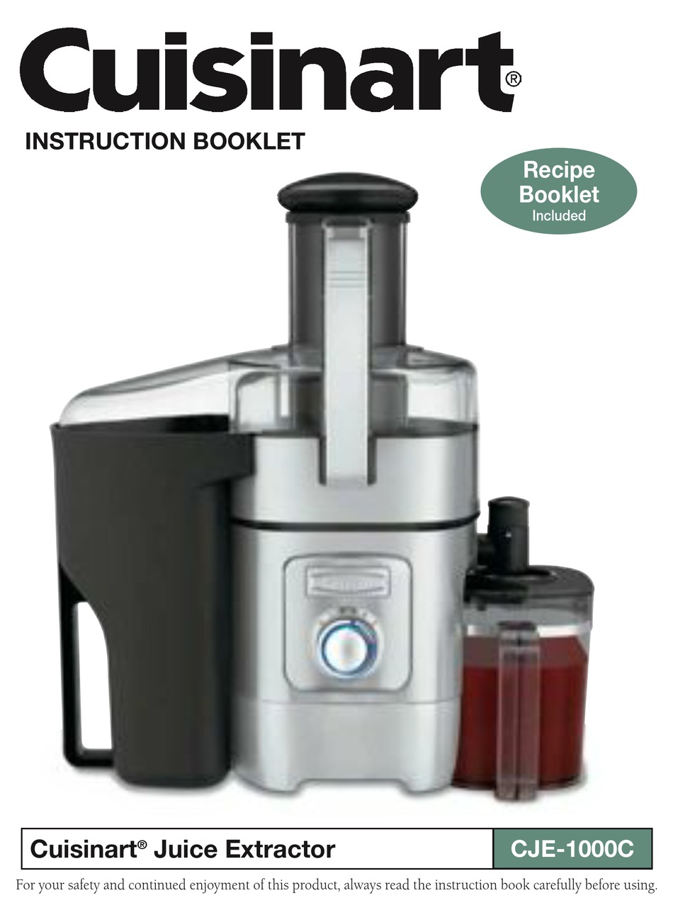 CUISINART CJE-1000C INSTRUCTION BOOKLET Pdf Download | ManualsLib