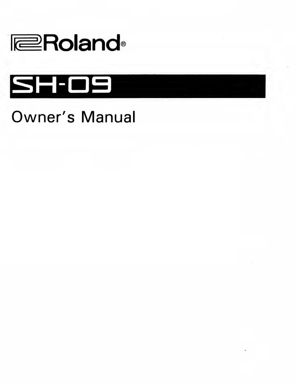 ROLAND SH-09 OWNER'S MANUAL Pdf Download | ManualsLib