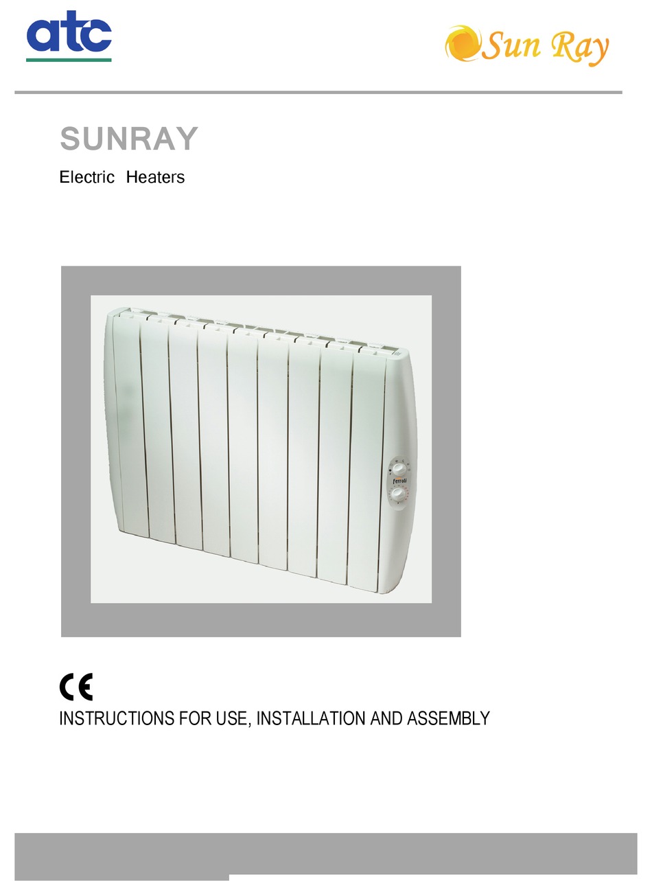 ATC SUNRAY S1000 INSTRUCTION FOR USE, INSTALLATION AND ASSEMBLY Pdf