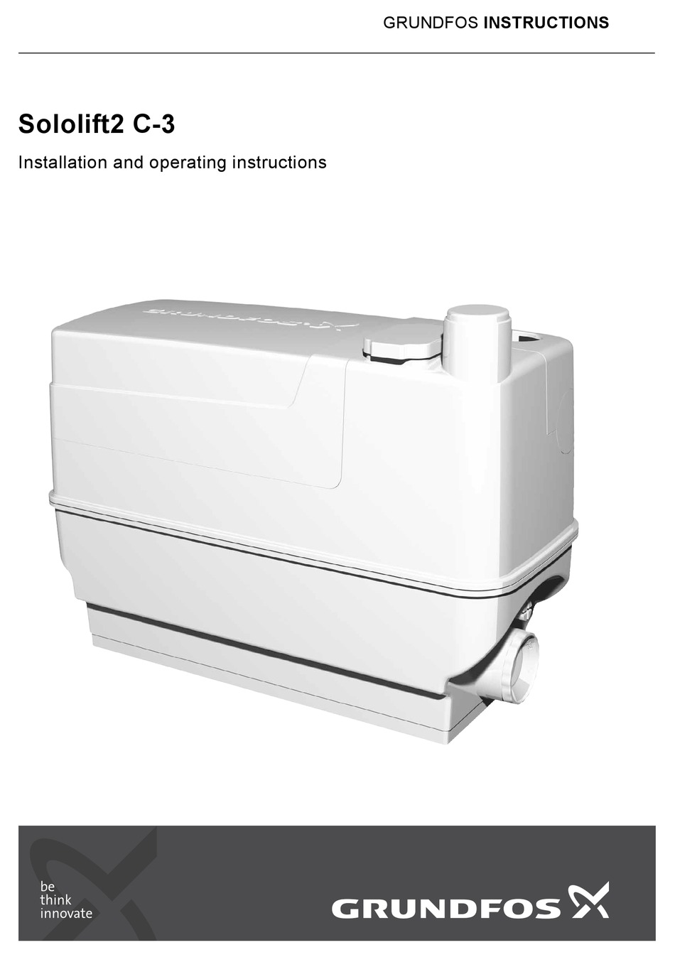 GRUNDFOS SOLOLIFT2 C3 INSTALLATION AND OPERATING INSTRUCTIONS MANUAL